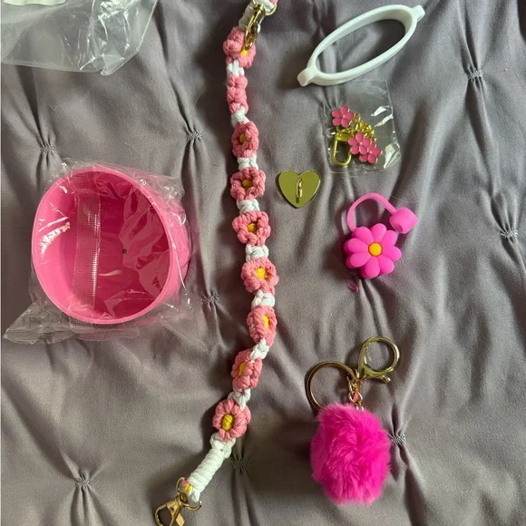 Stanley Quencher Limited Barbie  H2.0 Tumbler in Pink With Stanley Accessories!! - Picture 6 of 9